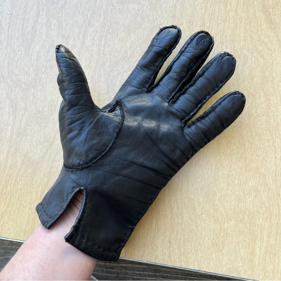 Lands’ End Men’s Black Leather Cashmere Lined Gloves Sz S - Picture 9 of 10